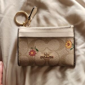 Coach Tan Wallet with Floral Accents